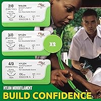 Vista 4 de Sutures Thread with Needle (24 Mixed 2/0, 3/0, 4/0) - Practicing Suturing; Taxidermy; Military Tactical Drill, Hospital Clinic Rotation, Camping