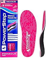 PowerStep Pinnacle Pink Women's Orthotics: Plantar Fasciitis Relief Insoles, Max Cushioning Arch Support, Deep Heel Cup, Made in USA