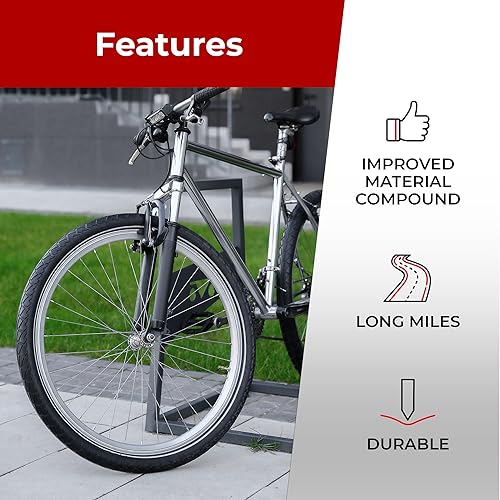Miniatura 7 de Fincci Par de neumáticos de bicicleta de 26 x 2.125 – Llantas de bicicleta Slick City de 26 pulgadas – 53-559 neumáticos plegables para bicicleta de