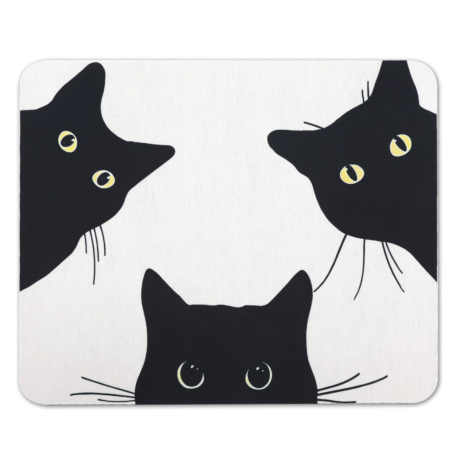 Cute Mouse Pad With Three Cat Pattern - Anti-Slip Mat for Computer and Laptop - Small Size