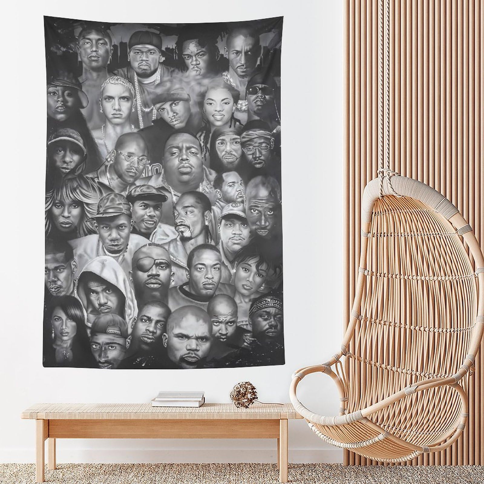 Poster da parete con cantante rap hip hop e stelle (2) (1) arazzo decorativo da parete per soggiorno e camera da letto stampe 152,4 x 228,6 cm