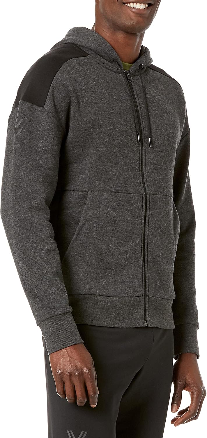 Peak Velocity Men's Medium-weight Fleece Full-Zip Loose-fit Hoodie