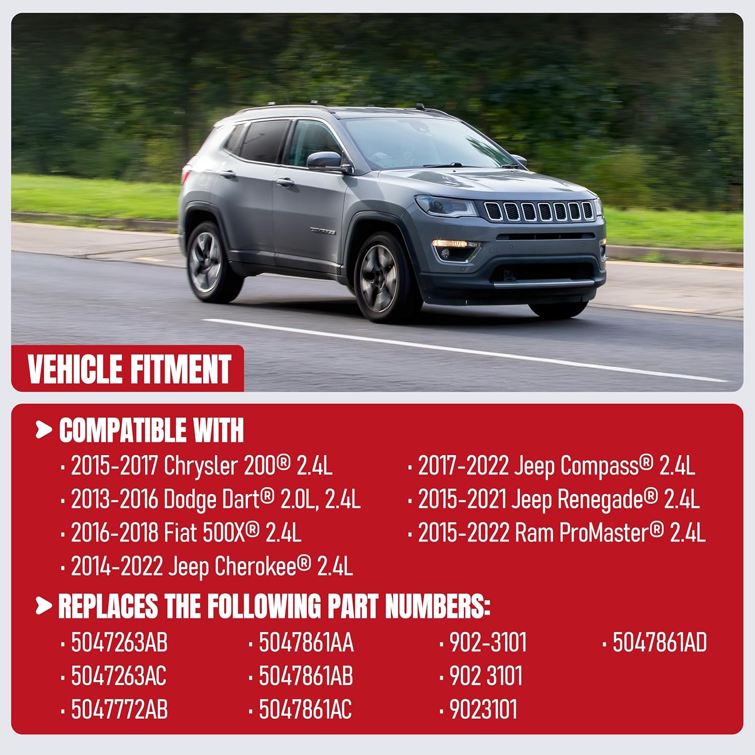Engine Coolant Thermostat Housing Assembly by AA Ignition - Fits Chrysler, Dodge, Fiat, Jeep, Ram 2.0L, 2.4L - 200, Dart, 500X, Cherokee, Compass, Renegade, ProMaster - Replaces 5047772AB, 5047263AB