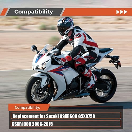 Miniatura 7 de labwork Retrovisores de repuesto negros para Suzuki GSXR600 GSXR750 2006-2015, GSXR1000 2005-2015