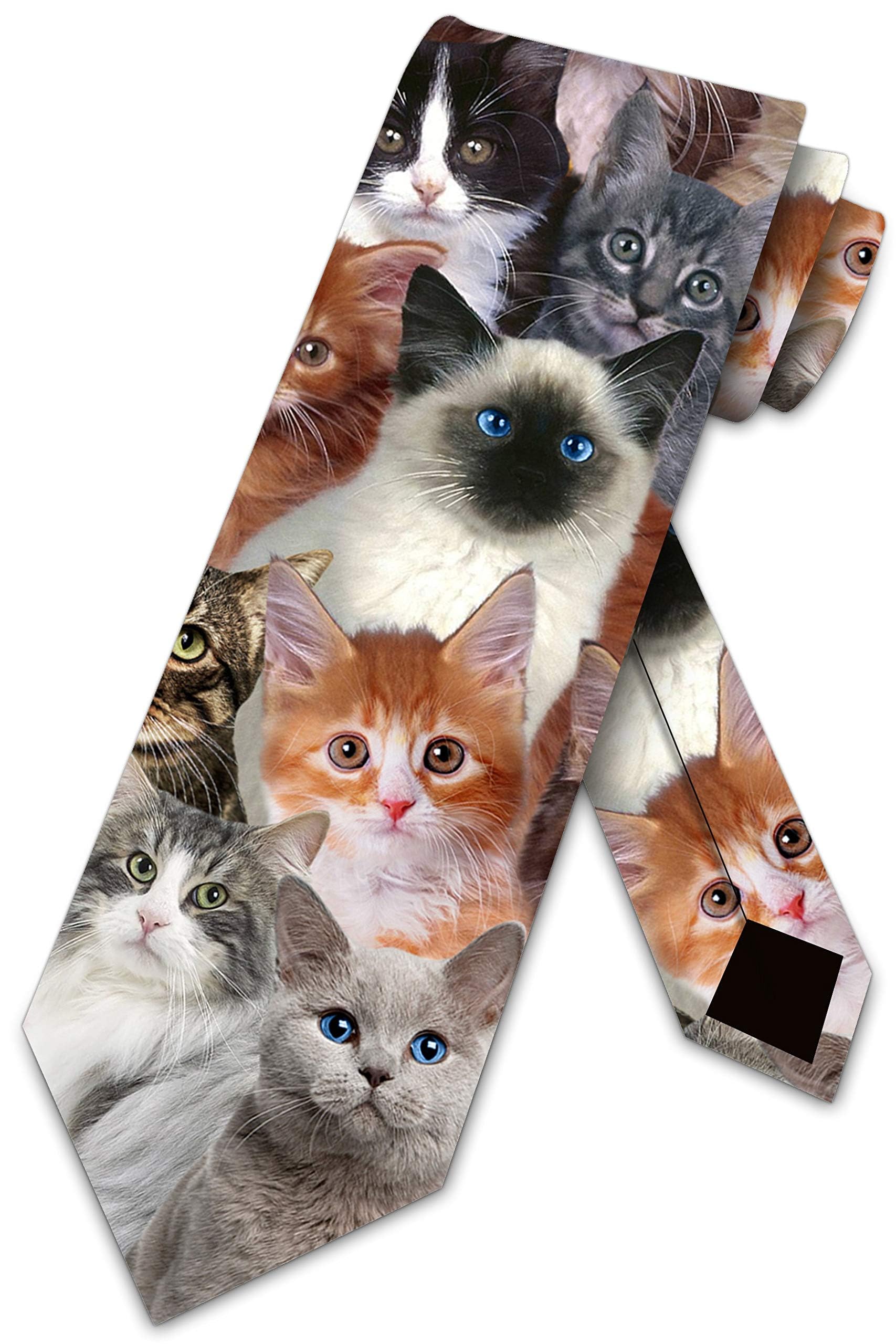 Three Rooker Cat Ties Mens Kitty Kat Meow Kitten Necktie by