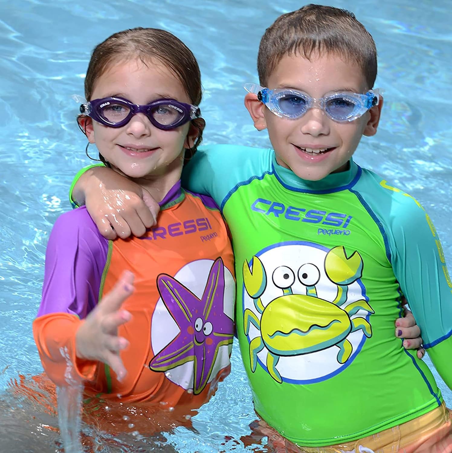 Cressi Silicone Swim Goggles for Kids age 3, 4, 5, 6, 7 | CRAB made in Italy by quality since 1946