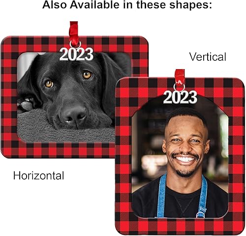 Miniatura 10 de Expressly Yours! Adorno fotográfico de Navidad, adornos para decoración del árbol de Navidad, diseño magnético de fácil carga, incluye protector de