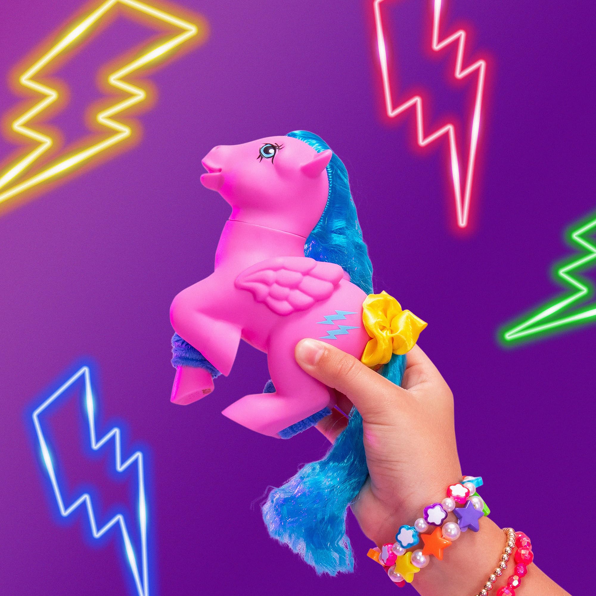 Basic Fun My Little Pony Totally Rad Firefly - 80s Retro Collectible Pony with Neon Styling & Comb - For Kids & Fans Ages 3+ - Image 2