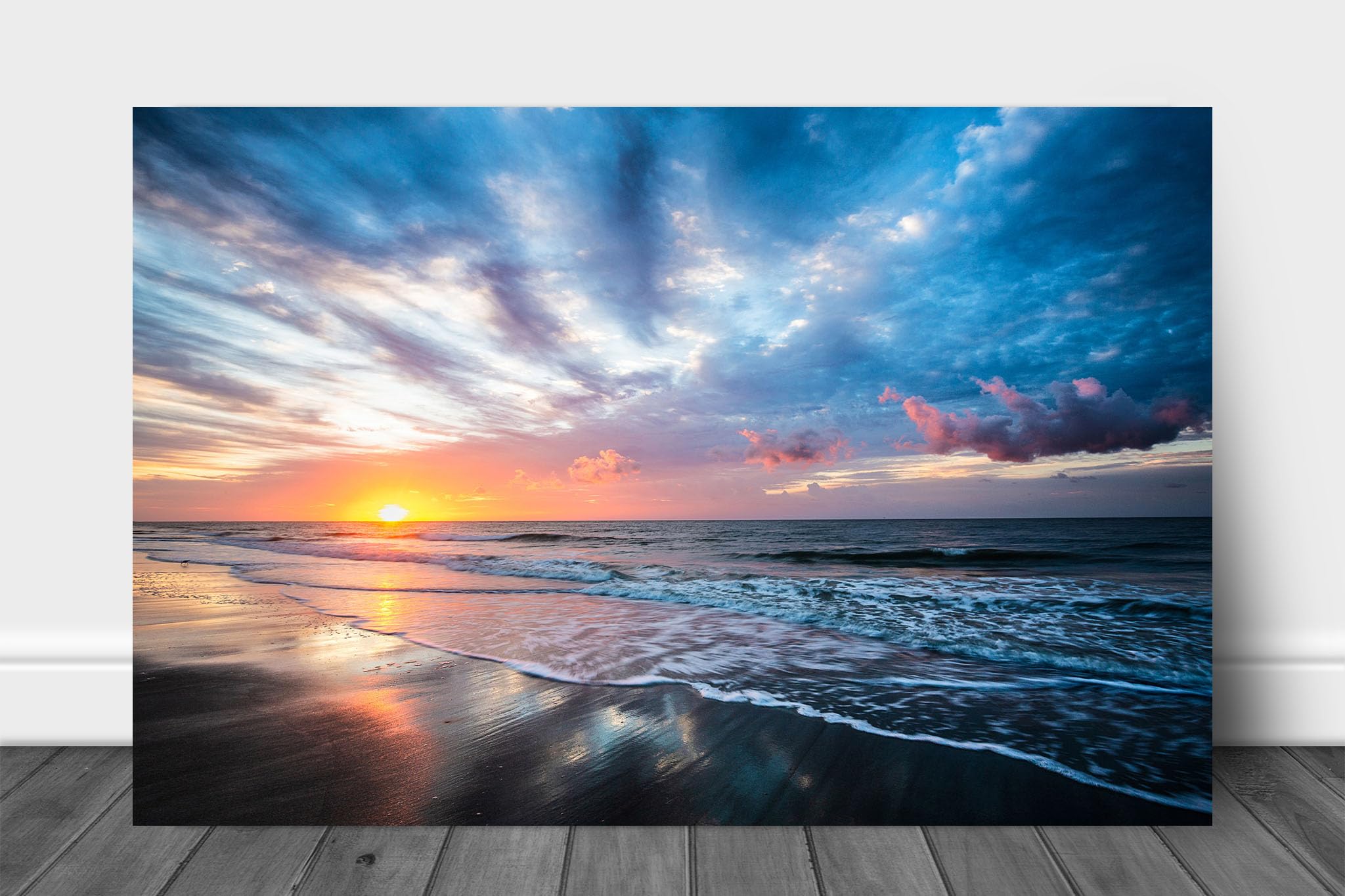 Coastal Picture on Metal - Sunrise Over Atlantic Ocean on Hilton Head Island South Carolina Wall Art Photography Decor (30