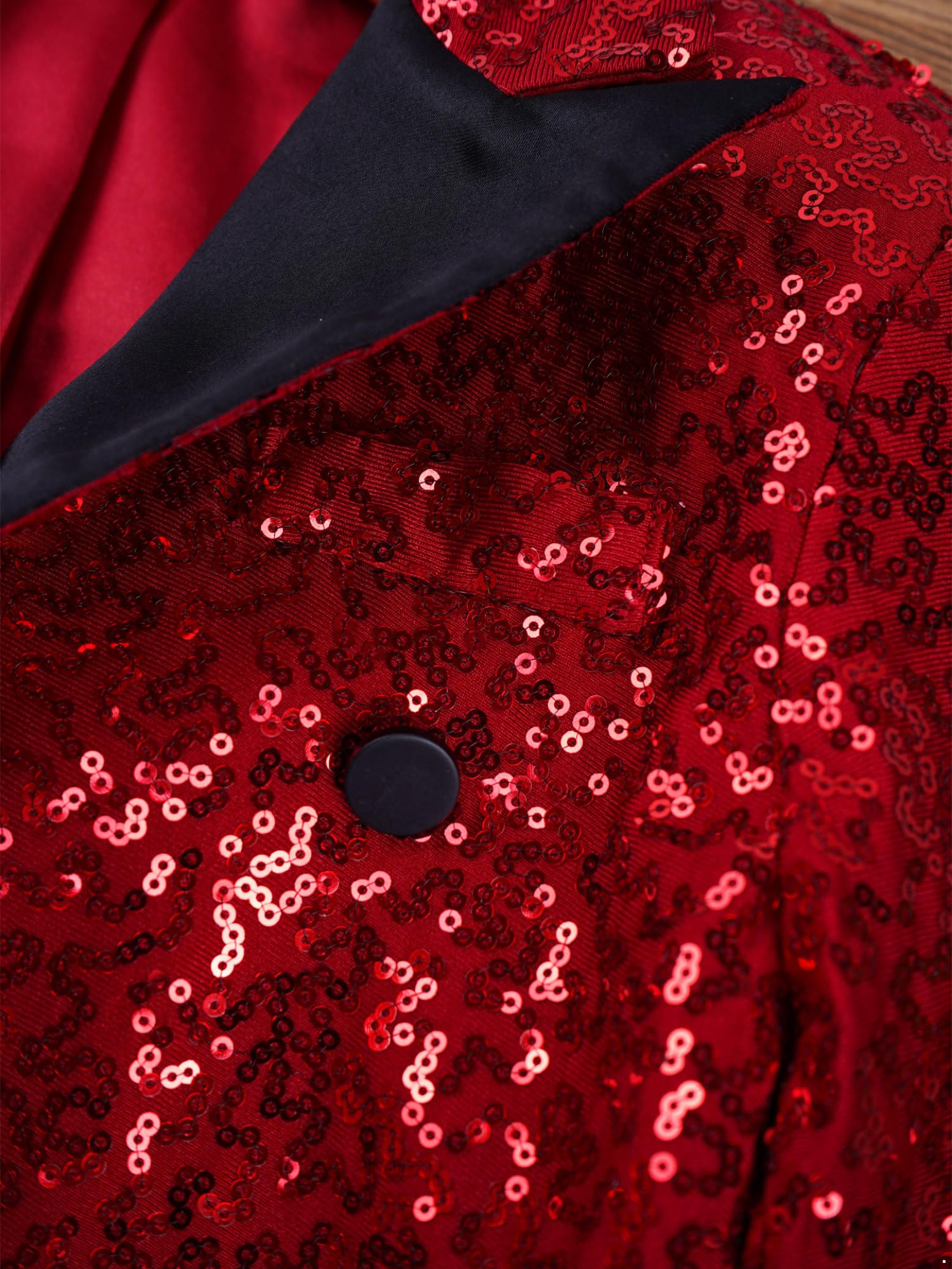 Hedmy Chaqueta Brillante de Fiesta para Niños Blazer Lentejuelas de Esmoquin con Solapa y Botones Cruzados Chaqueta de Mago 5-14 Años borgoña 11-12 años