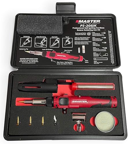 Master Appliance PI-20SiK Kit profesional de soldadura de butano inalámbrico [estación de soldadura portátil y herramienta de calor] - Autoencendido