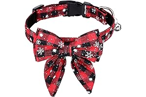 Christmas Dog Collar, Adjustable Cotton Pet Cat Collar with Bow for Small...