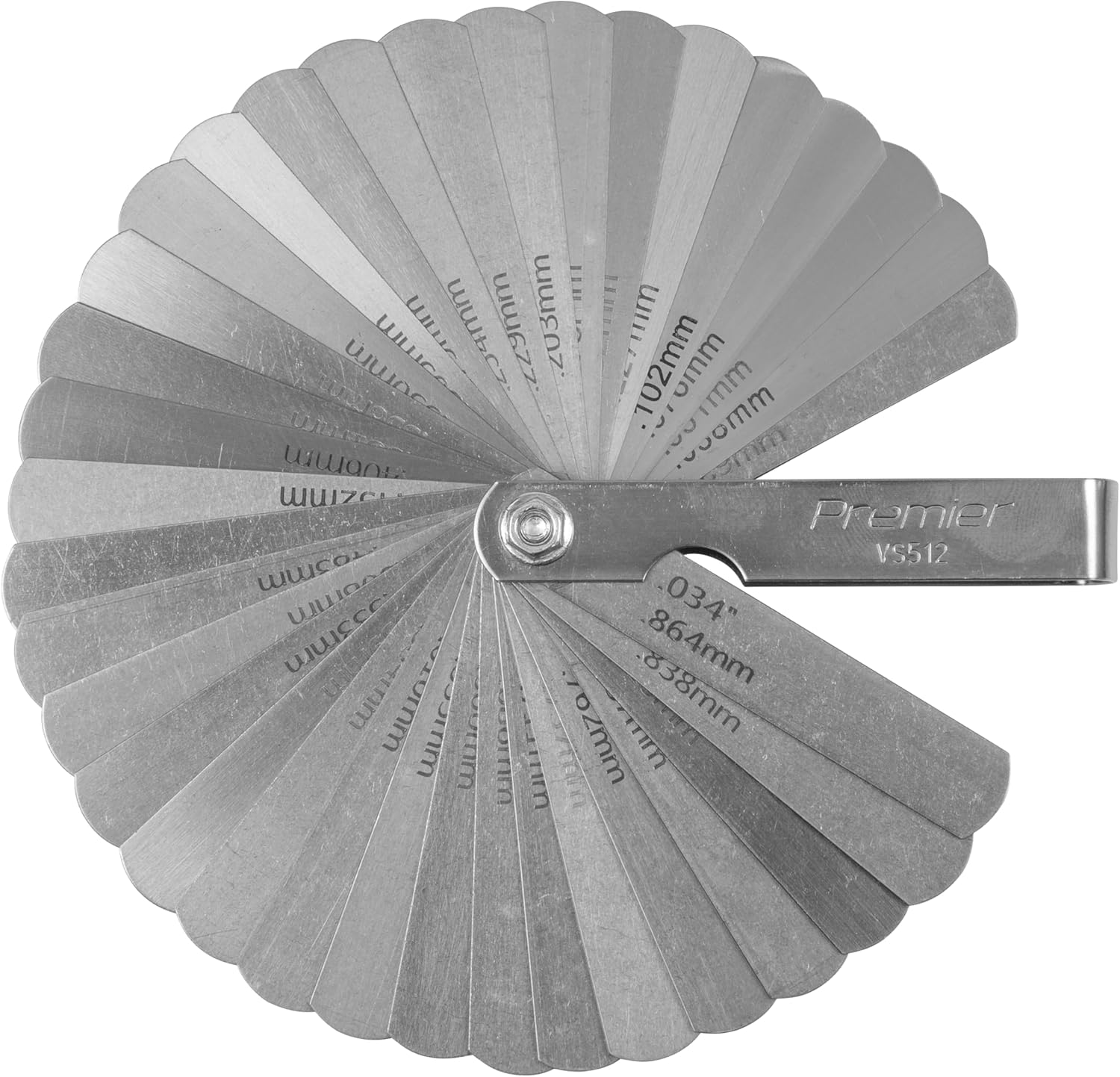 Sealey VS512 Feeler Gauge 35 Blade - Dual Marked