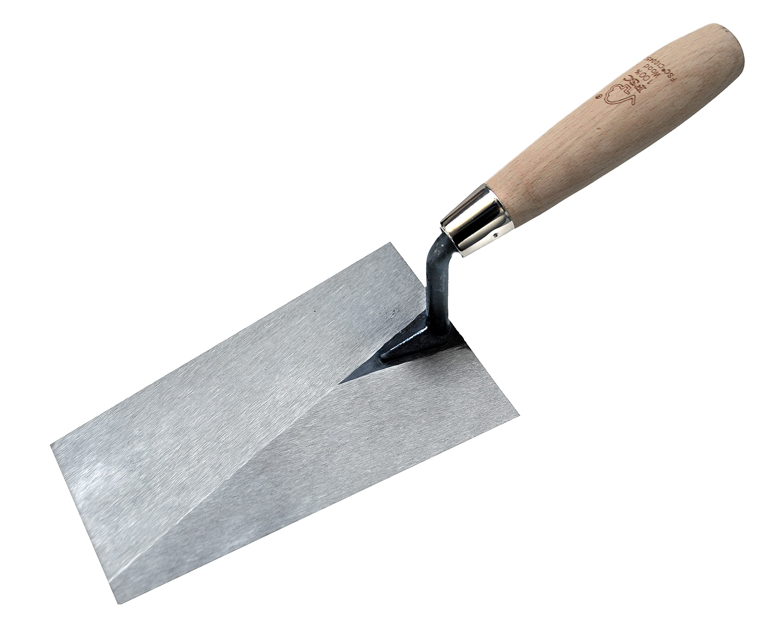 Nespoli N0D1905618 Light Trowel Square Tip Wood Handle Fsc 18 cm, Silver, 18cm