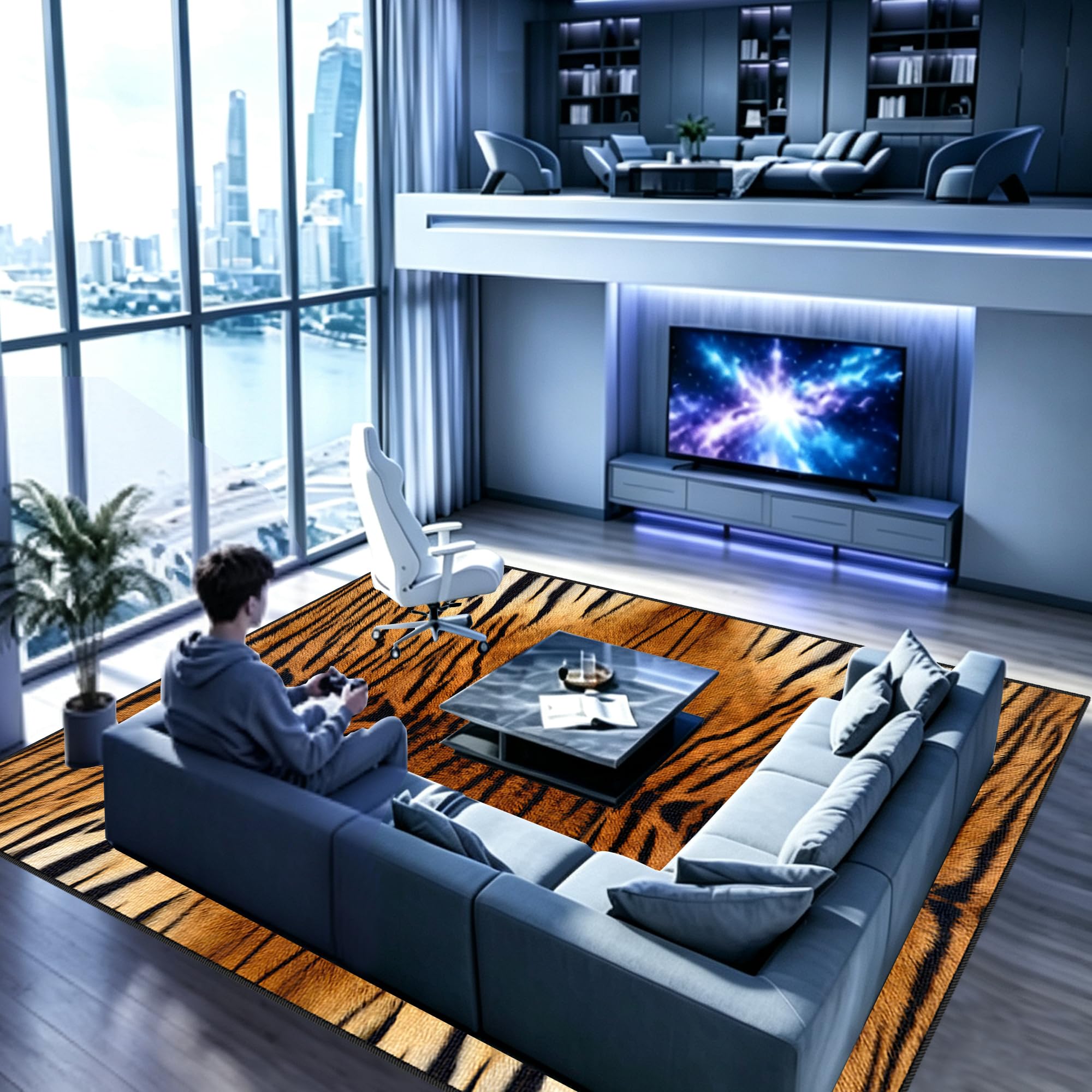 Gaming Alfombra Suelo 170 x 220 cm para Dormitorio Sala de Estar Habitación