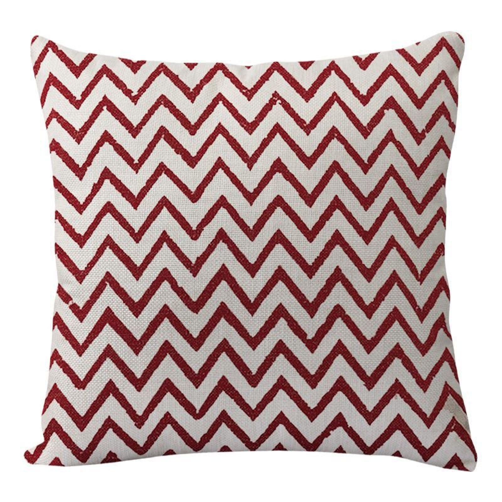 Wazylphin Cushion Covers Retro Red Pillow Cases Cotton and Linen Cushions with Covers Included Zipper Sofa Cushions Soft Pillowcase Living Room Pillow Cover Bedroom Cushion Cover 40x40cm/1 Pack