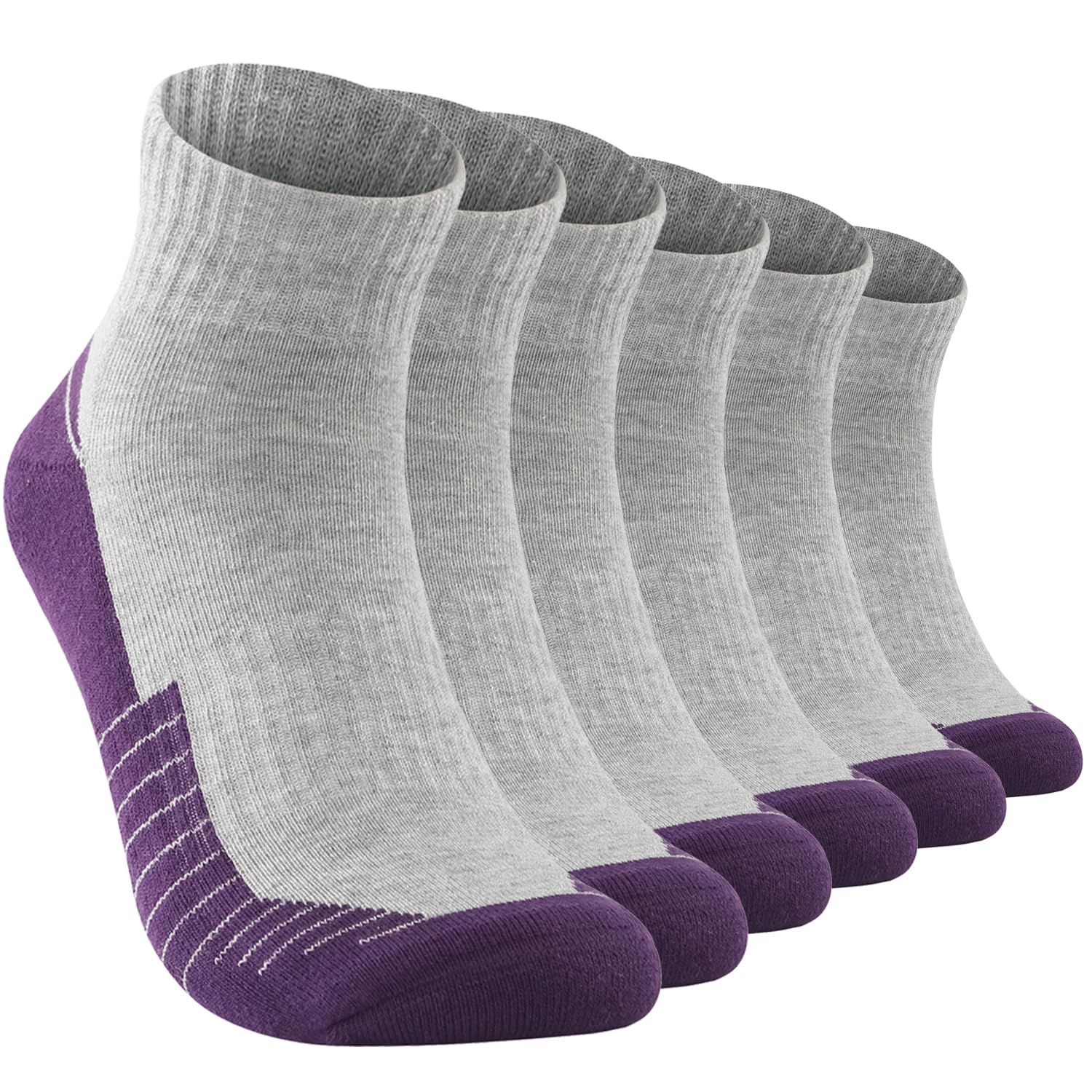 Begrily Calzini sportivi da uomo in cotone, confezione da 6/8 pezzi, con cuscino spesso, taglio basso, comodi per corsa, sport, lavoro casual