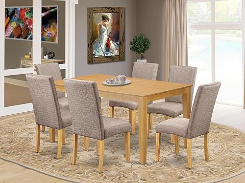 Miniatura 2 de East West Furniture CADR7-OAK-16 - Juego de comedor, 7 piezas