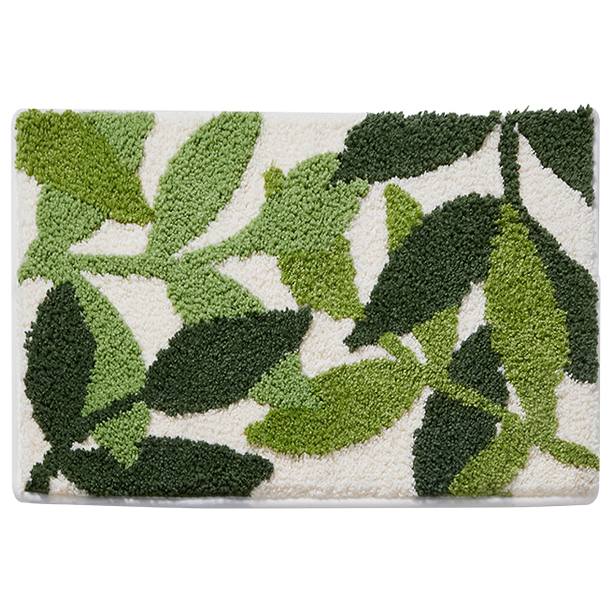 Uxcell Soft Plush & Fluffy Bath Mats, Quick Dry Reversible Bath Rugs, Washable for Bathroom Leaf-1 50 x 80 cm