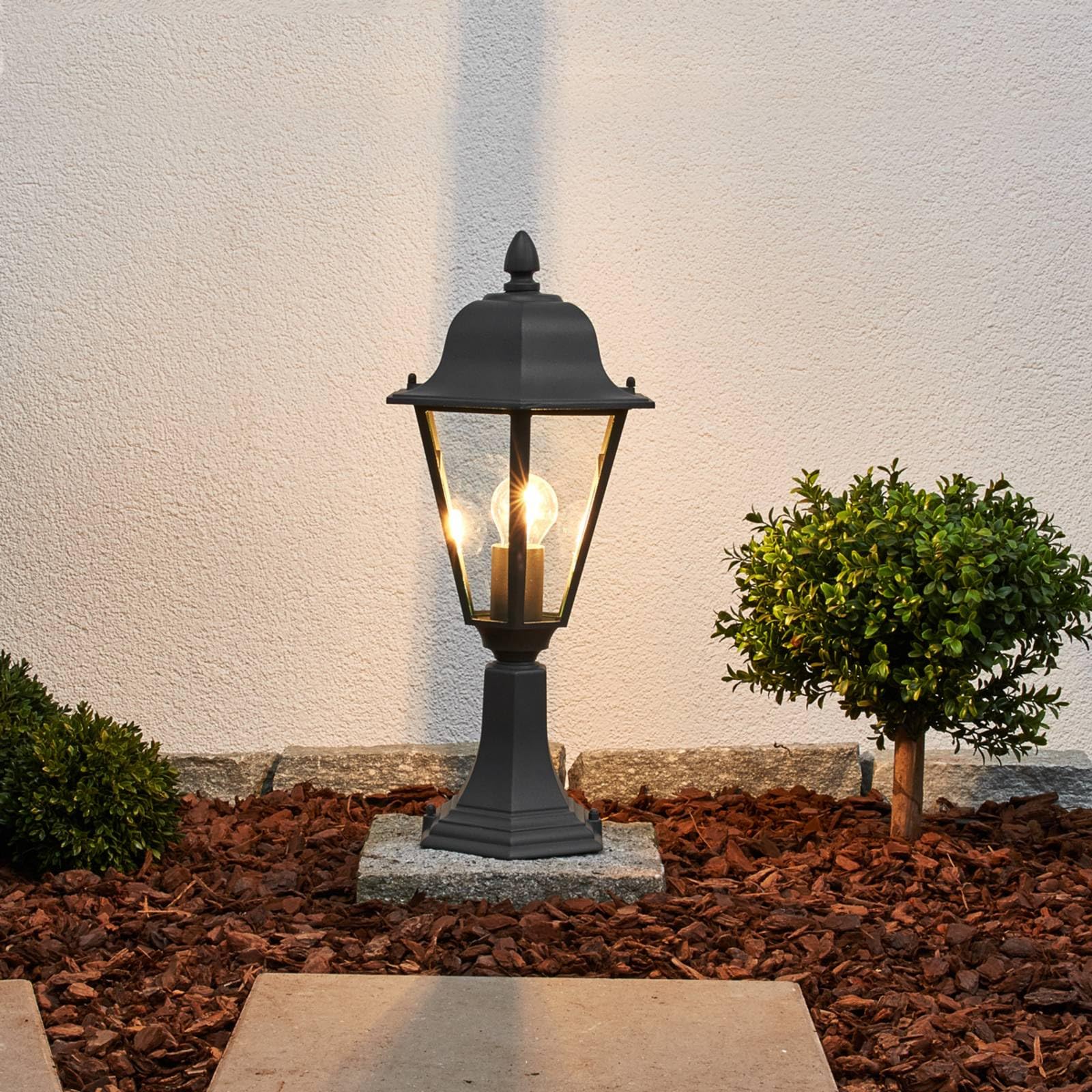 Lindby baliza de jardín en antracita, transparente, luz camino exterior