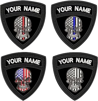 Custom American Flag Name Patches Skull Patches