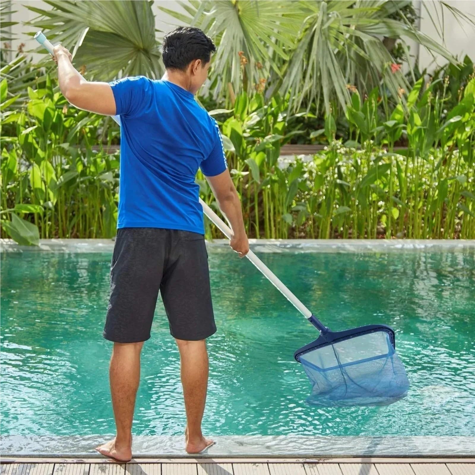Espumadera de Red for Estanque, Piscina Verano, Malla Fina sin Poste retráctil, eliminación Hojas, Herramientas Limpieza Profesionales for jardín para Estanque