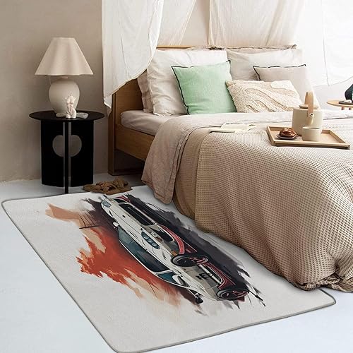 Miniatura 2 de Race Car JDM - Alfombras de 6 x 9 pies para dormitorio, sala de estar, japonesas, lavables, antideslizantes, suaves, de pelo corto, para dormitorio,