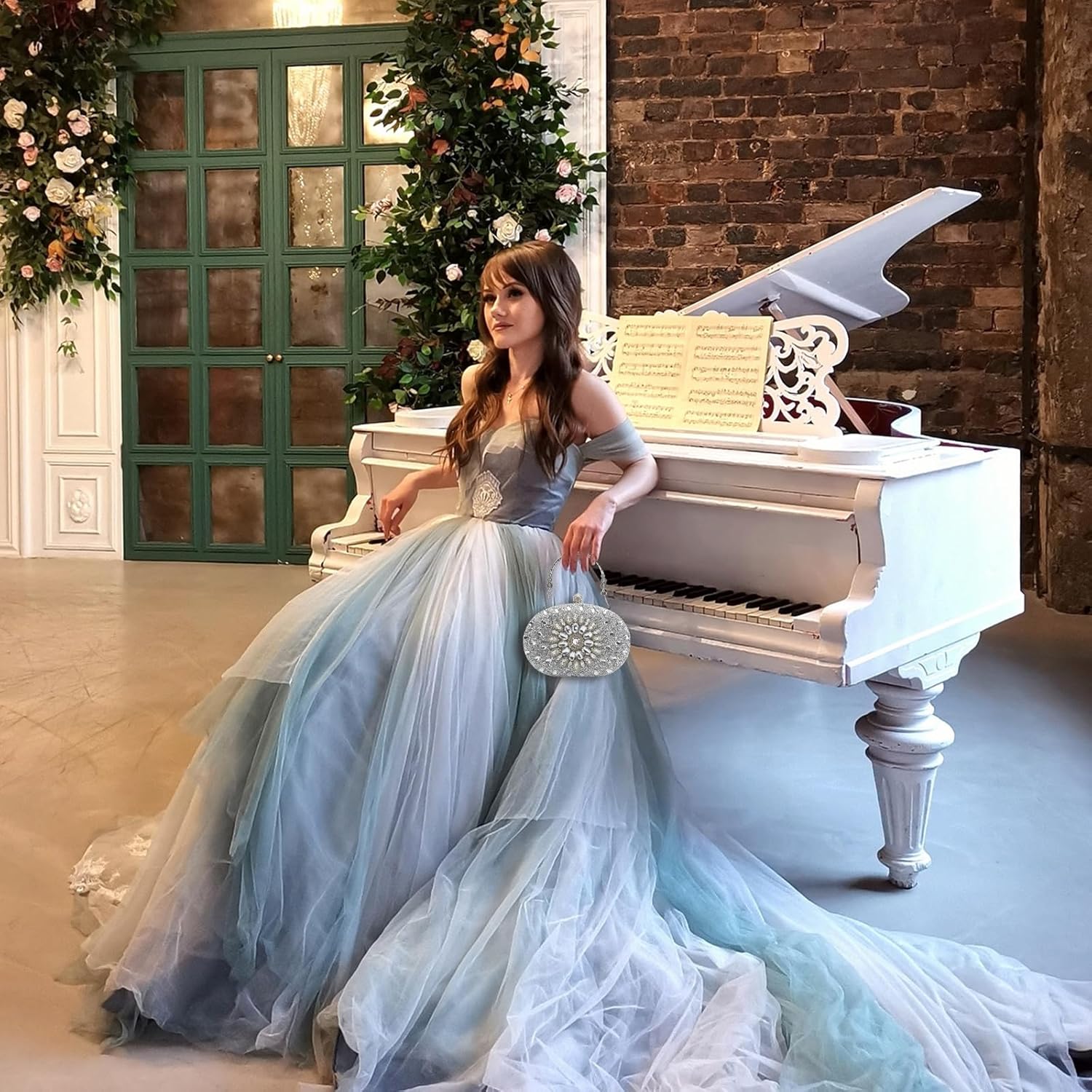 Rhinestone Evening Clutch Purses for Women Evening Weddings,Party Purses Crystal Diamond Glitter Sparkly Handbag - Image 3