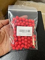 Vista 2 de 100 bolas de goma de plástico sólido de 0.50 cali, 50 cal. proyectiles de munición para entrenamiento de paintball, hogar y defensa personal (rojo)