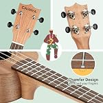 CAHAYA Soprano Ukulele 21 Inch Starter Kit Beginner with Gig Bag, Rainbow Strap, Scale stickers, for Both Adults and Kids, Mahogany CY0068
