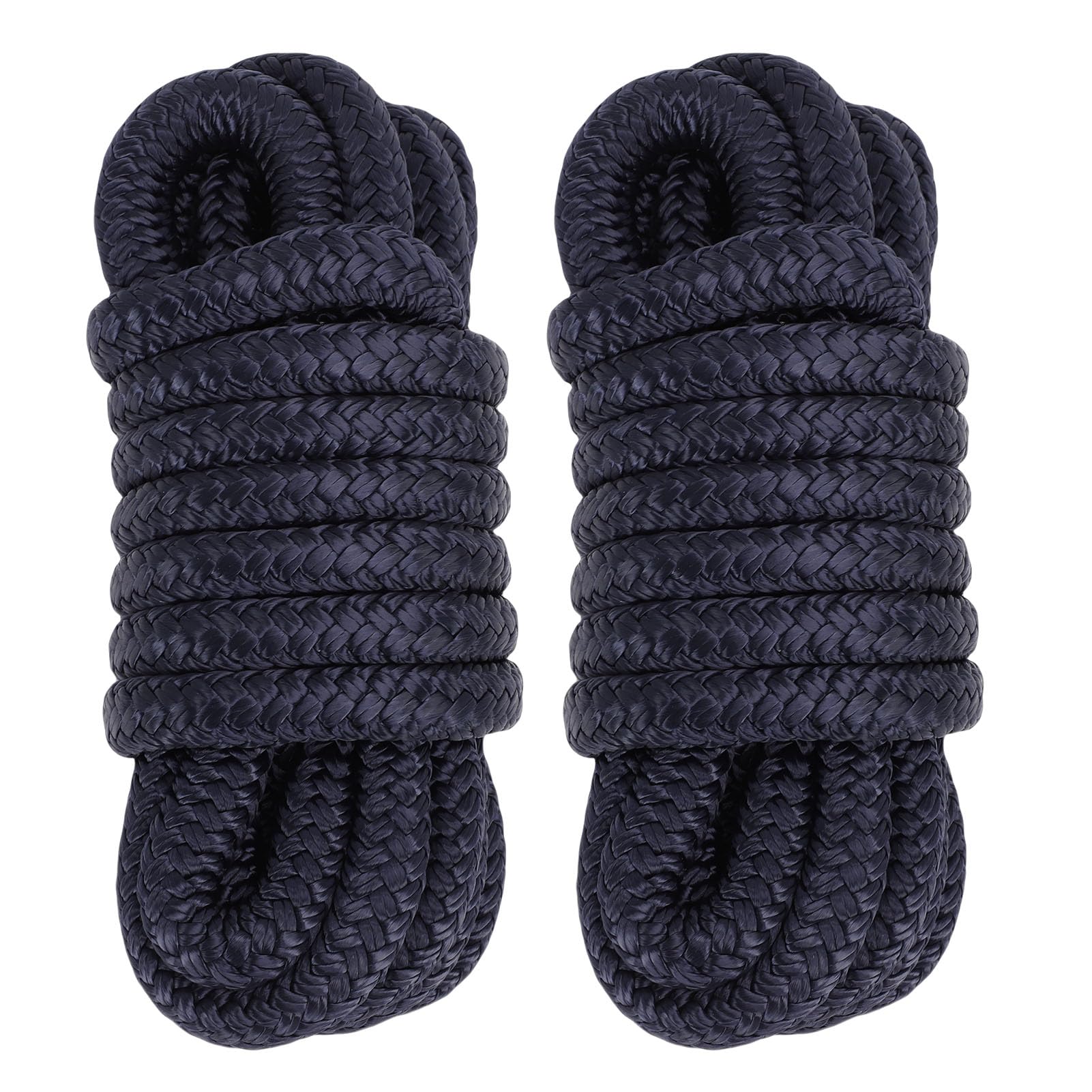 2 pezzi 0,37 x 15 piedi cime per ormeggio per barche, linea di ormeggio in nylon intrecciato doppio grado marino, antiurto, a prova di abrasione, ad alte prestazioni, corda per (Blu)