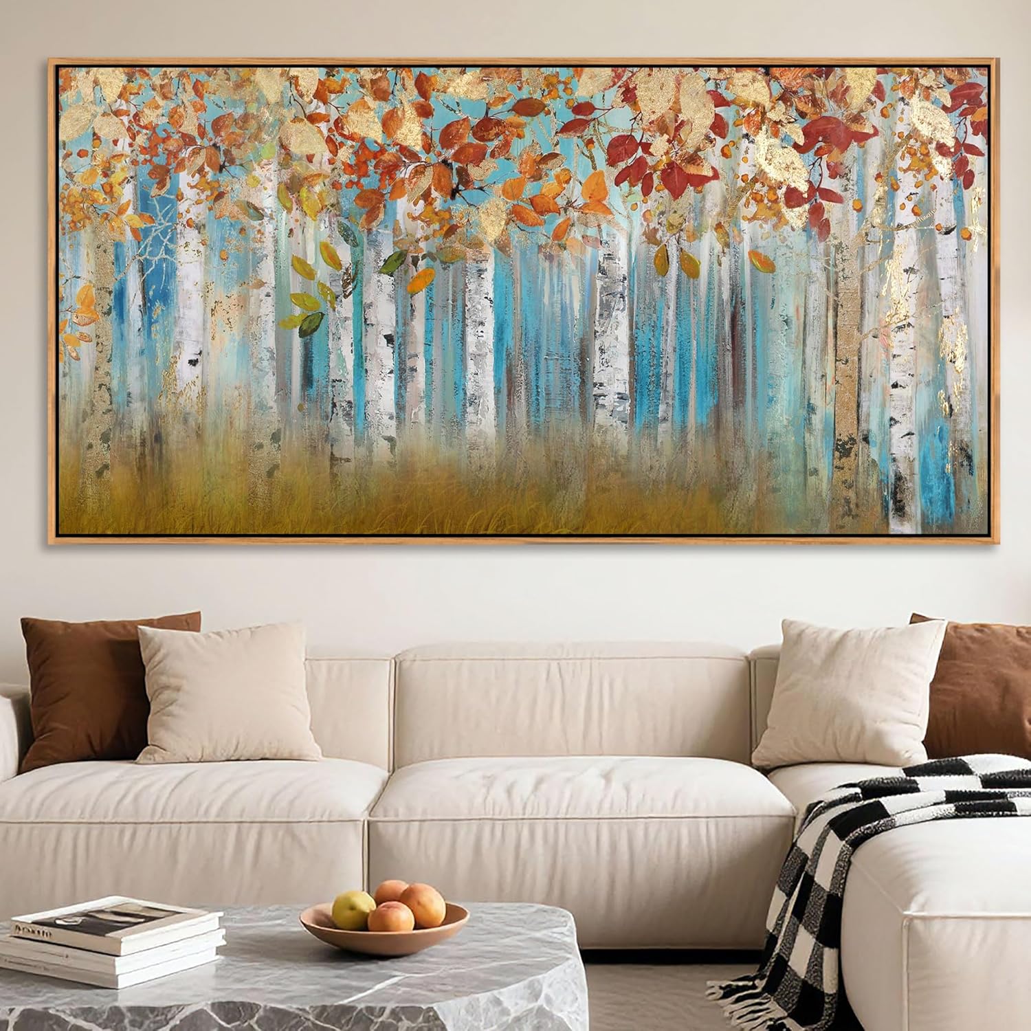 YCPRIMER Birch Tree Canvas Wall Art Landscape Yellow Picture Wall Decor for Living Room Large Bedroom Wall Decor Above Bed Artwork for Walls 29×58IN YCPRIMER Birch Tree Canvas Wall Art Landscape Yellow Picture Wall Decor for Living Room Large Bedroom Wall Decor Above Bed Artwork for Walls 29×58IN