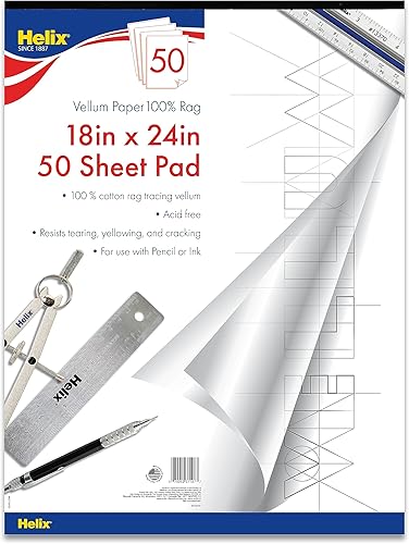 Vista 8 de Helix - Bloc de papel 100% de terciopelo de trapo - 11 pulgadas x 17 pulgadas - Bloc de 50 hojas - Sin ácidos - Dibujo, arte, bocetos y trazado