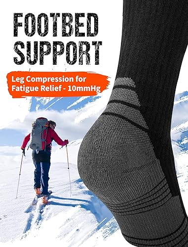 Miniatura 4 de Calcetines de esquí para hombres y mujeres (paquete de 36), calcetines cálidos de invierno por encima de la rodilla, puños antideslizantes para