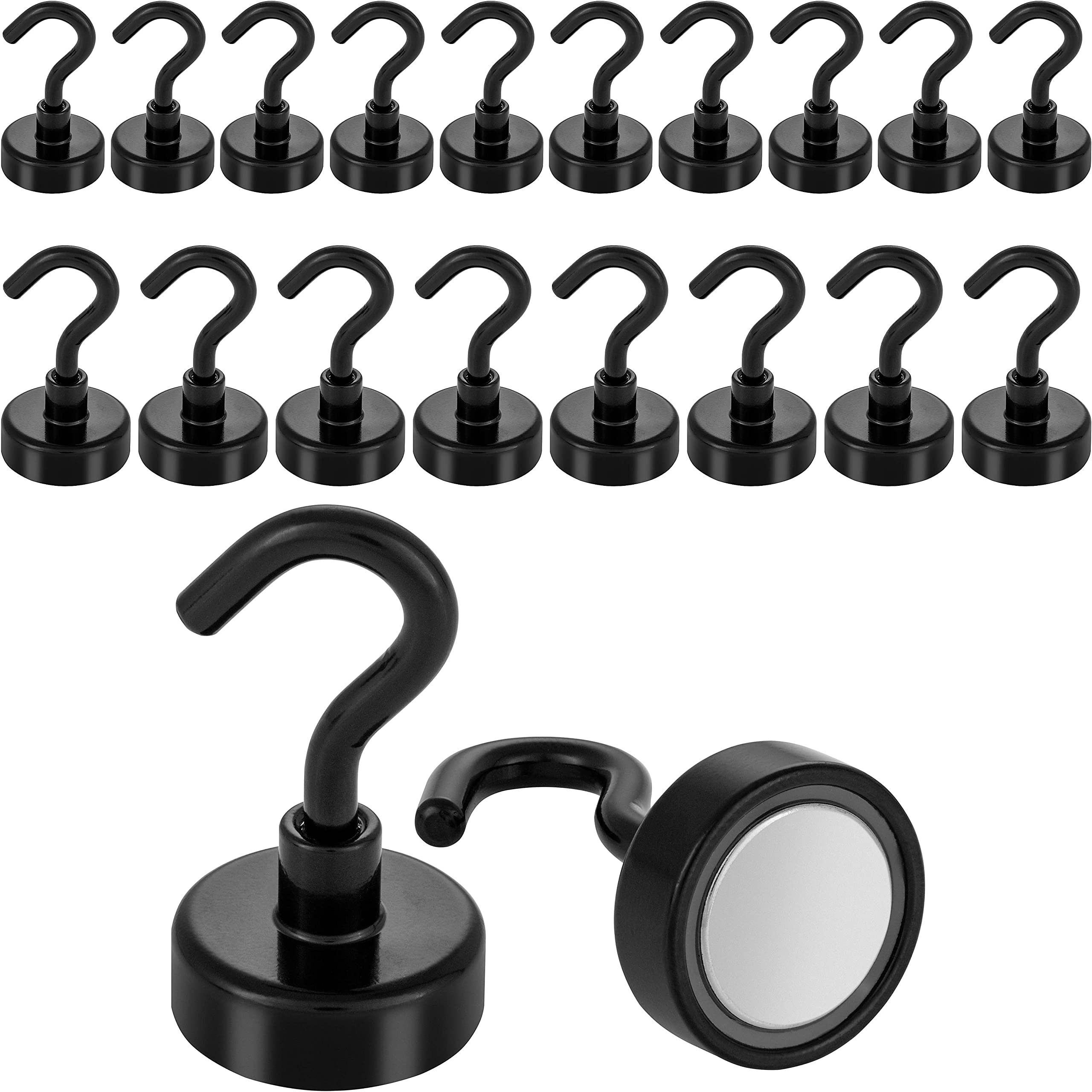 8 Ganci Magnetici Super Forti Girevoli – Tenuta 8 Kg, In Neodimio, Argentati, Per Frigorifero E Superfici Metalliche
