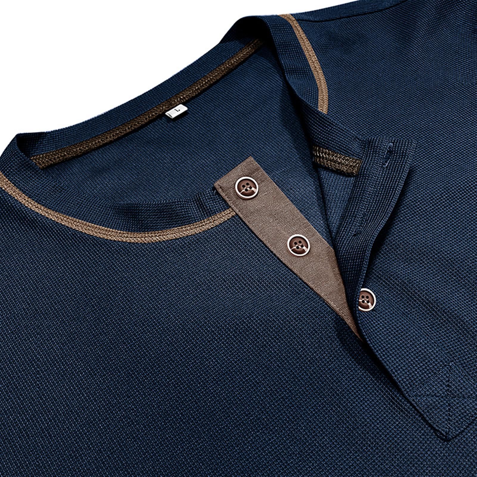 hixswnu Männer Waffel Henley Kurzarm Shirts Casual Basic Button T-Shirt Klassische Sommer Tops