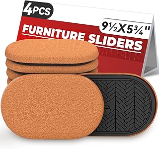 9½"x5¾ Felt Furniture Sliders for Hardwood Floors, 4PCS Oval Furniture Pads for Wood Floors, Furniture Movers for Heavy Duty Furniture, Move Furniture Easily