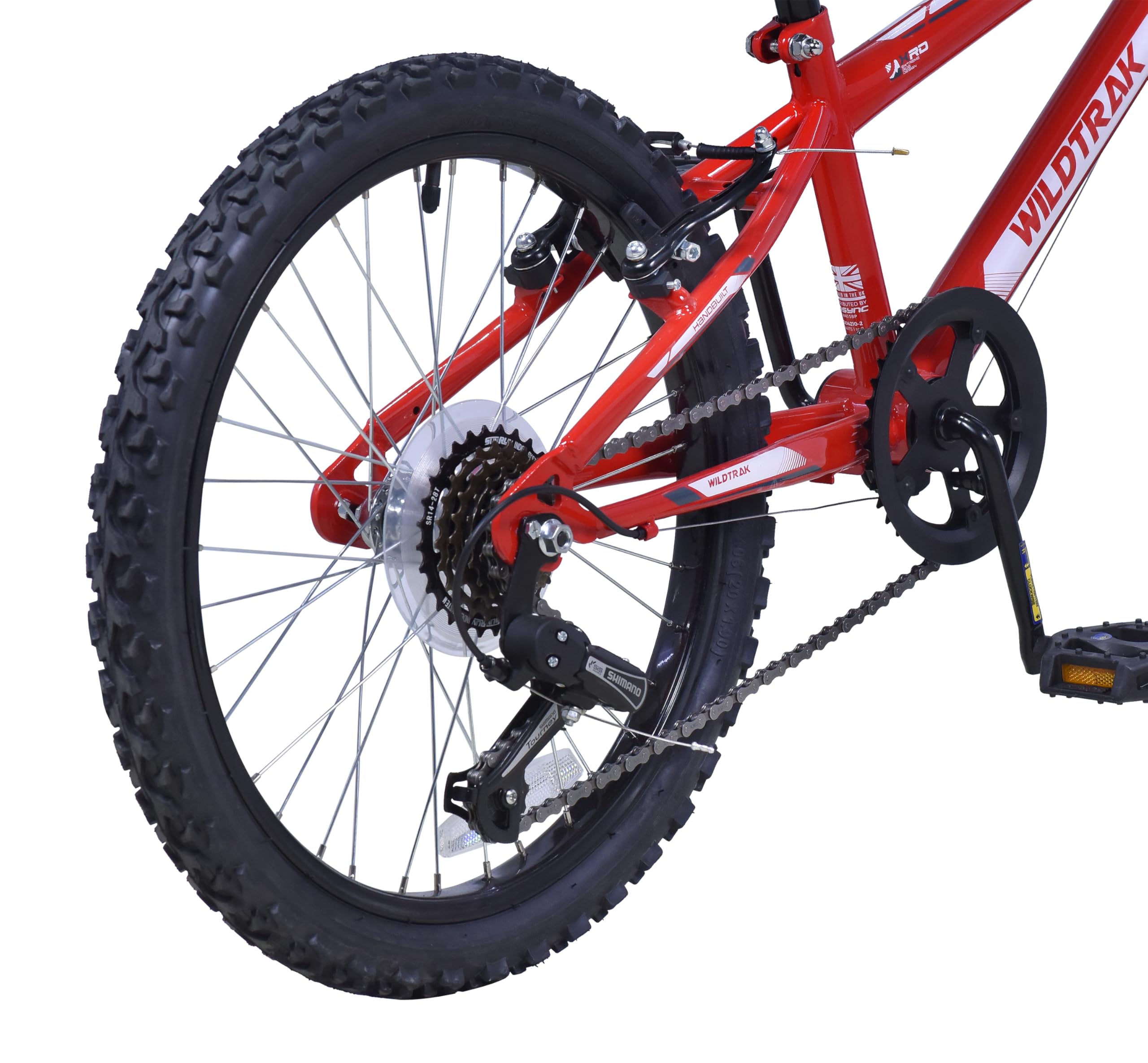 Wildtrak - Omega, bicicleta infantil de acero con ruedas de 20", seis velocidades - Roja