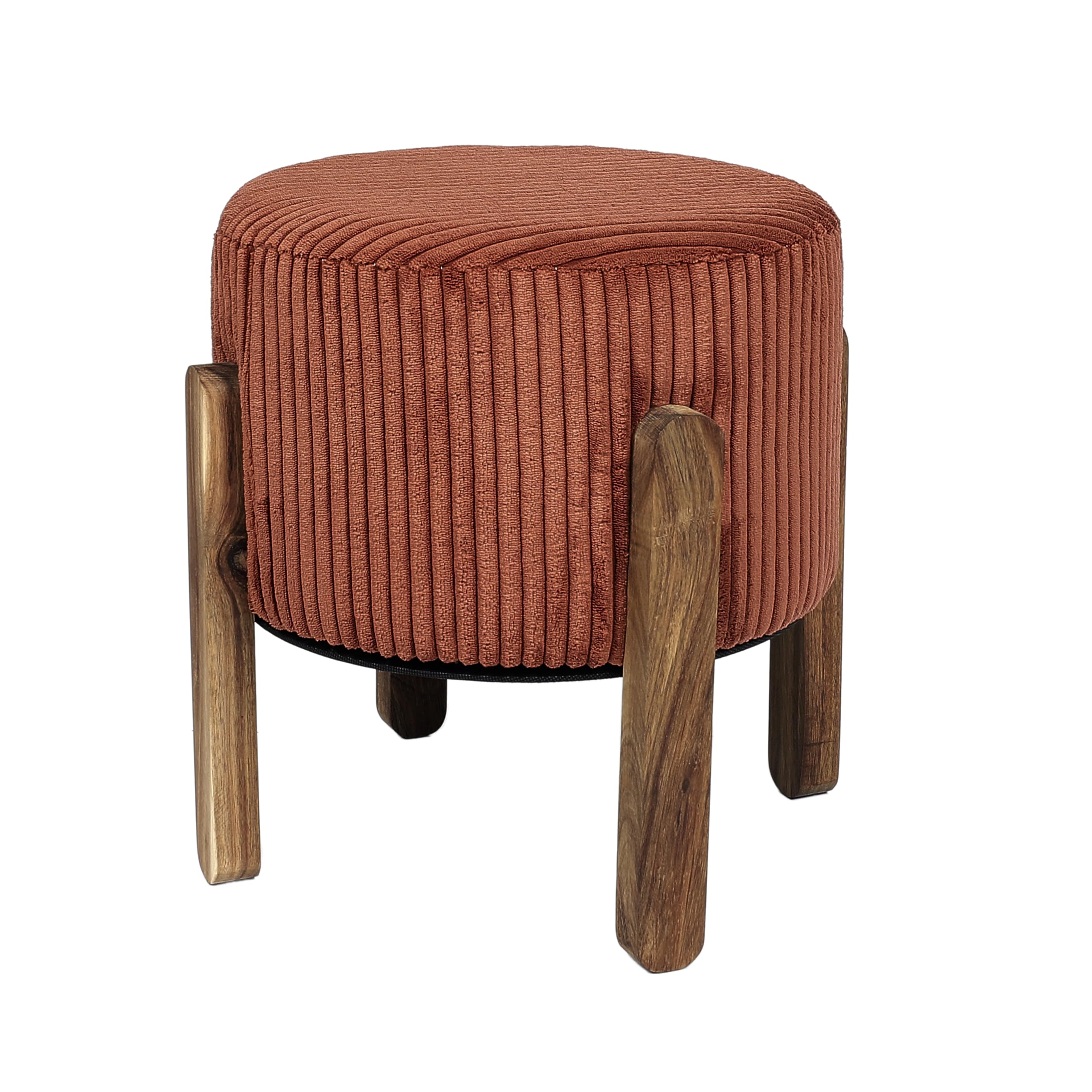 HOME DECO FACTORY Lot de 2 Tabourets Côtelés Assise 30 cm Terracotta