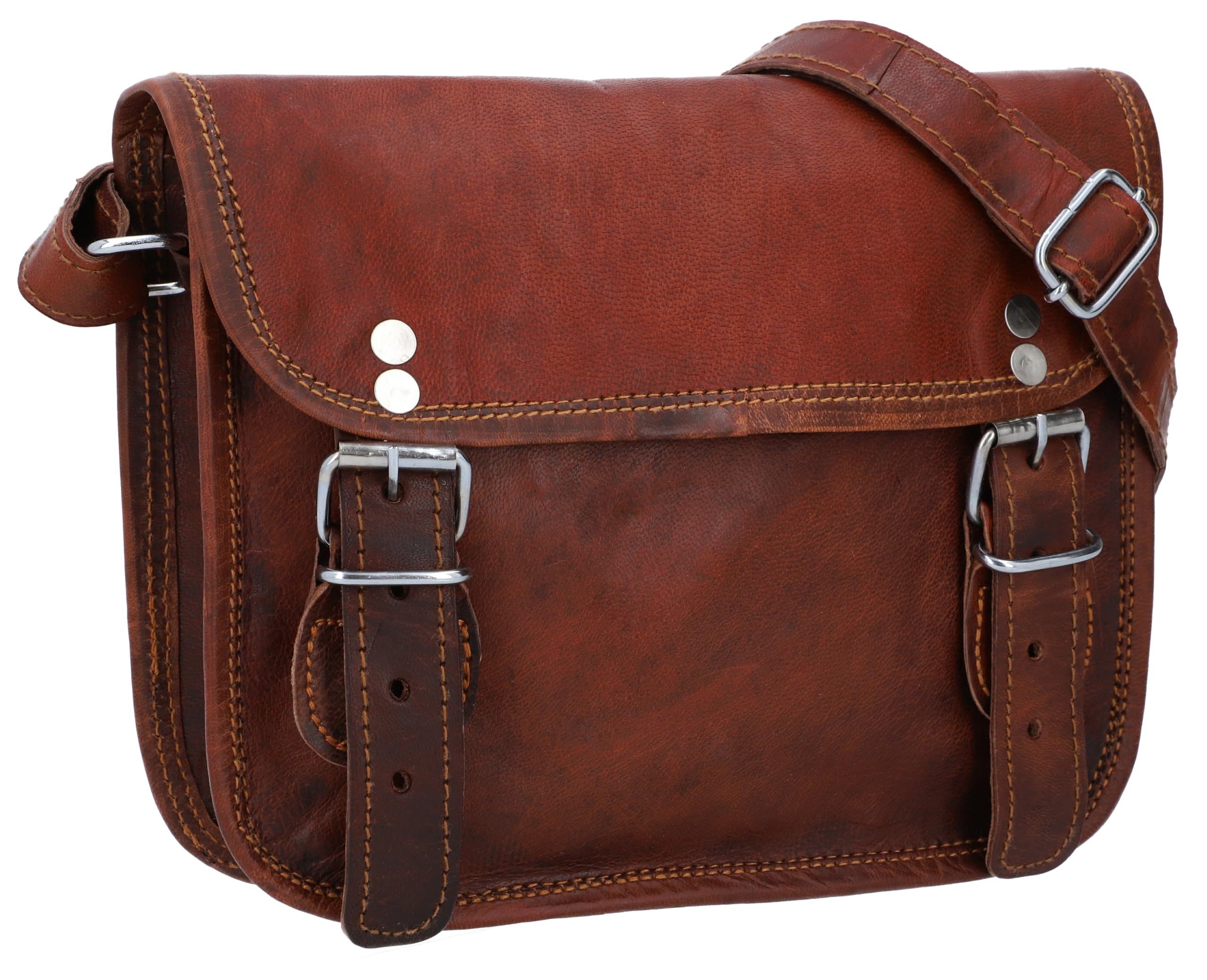 Gusti Leder Handtasche Jane 7,9" Umhängetasche Vintage Braun Leder