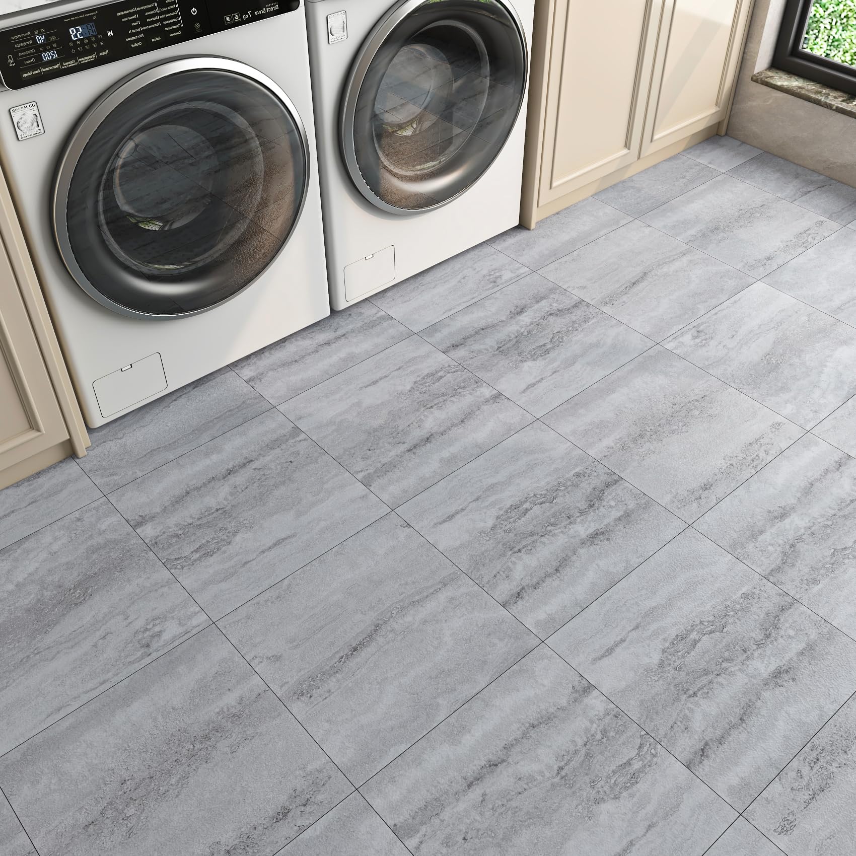 Livelynine Suelo Vinilico Autoadhesivo Baño Efecto Piedra Gris Suelo Vinilo Autoadhesivo Cocina 30x30 32 Baldosas Impermeable Vinilo Adhesivo Suelos Habitación Losetas de Vinilico Adhesivo para Suelos