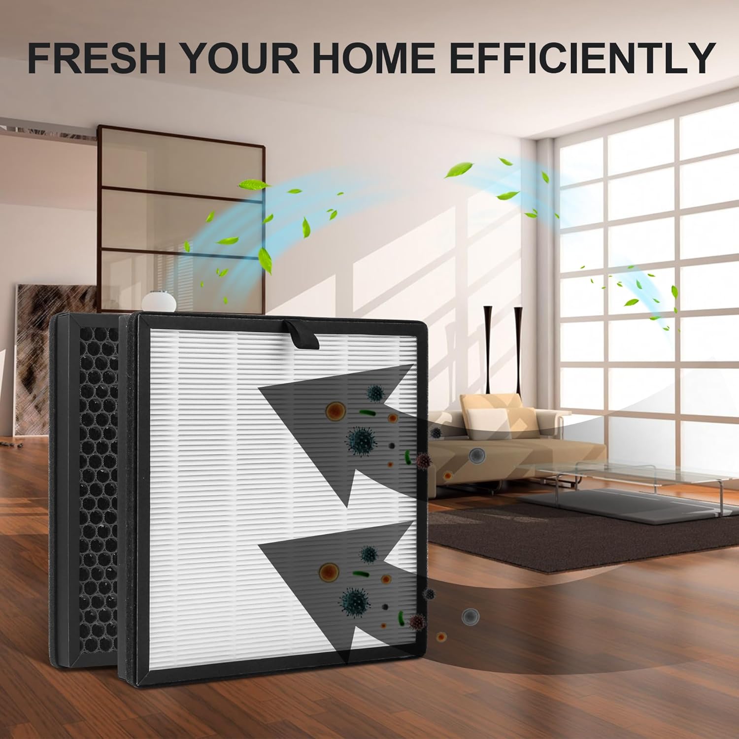 4 Packs Replacement Filter Compatible with AMEIFU G3 (Sferf-30) & VEWIOR A3 Air Clean-er Purifier with 3 Stages Premium Filters, Activated Carbon Filters and Pre-Filter - Image 7