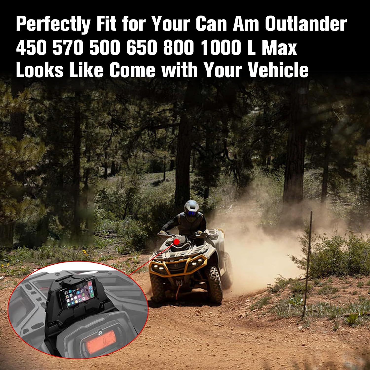 Electric Device Mounts with Storage Box Organizer Tray for Can-Am Outlander 2013-2020, GPS Phone Ipad Mount Holder for Can Am Outlander 500 650 800 1000 L MAX Accessories #715004919