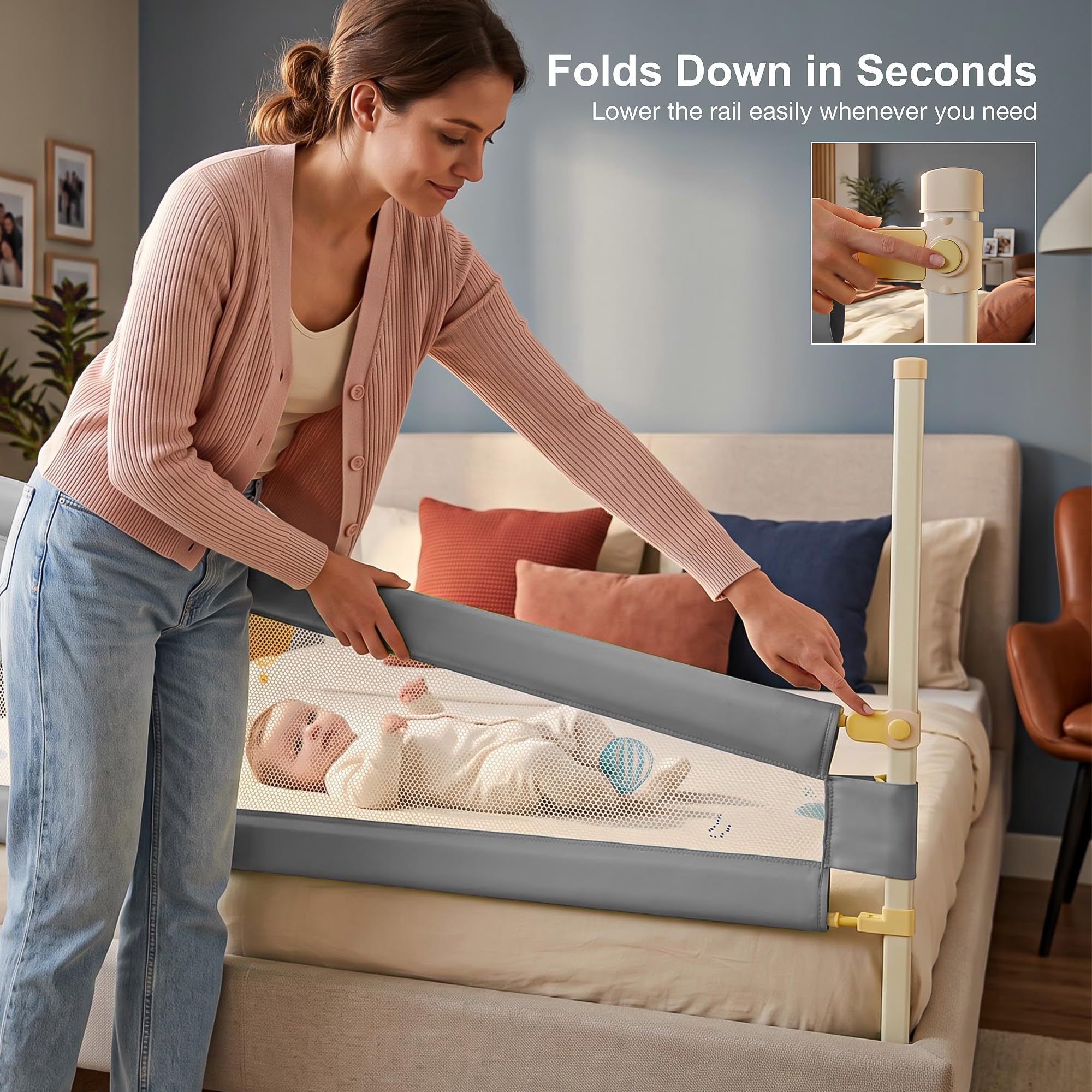Baby Bed Rail Guard - Safe Sleep for Toddlers -6