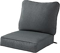 Vista 158 de Greendale Home Fashions 2-Piece Outdoor Deep Seat Cushion Set, Steel Blue Stripe