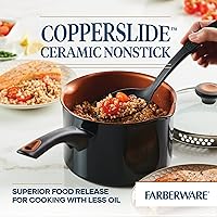 Vista 2 de Farberware Glide - Cacerola antiadherente con colador y tapa, 3 cuartos de galón, color negro
