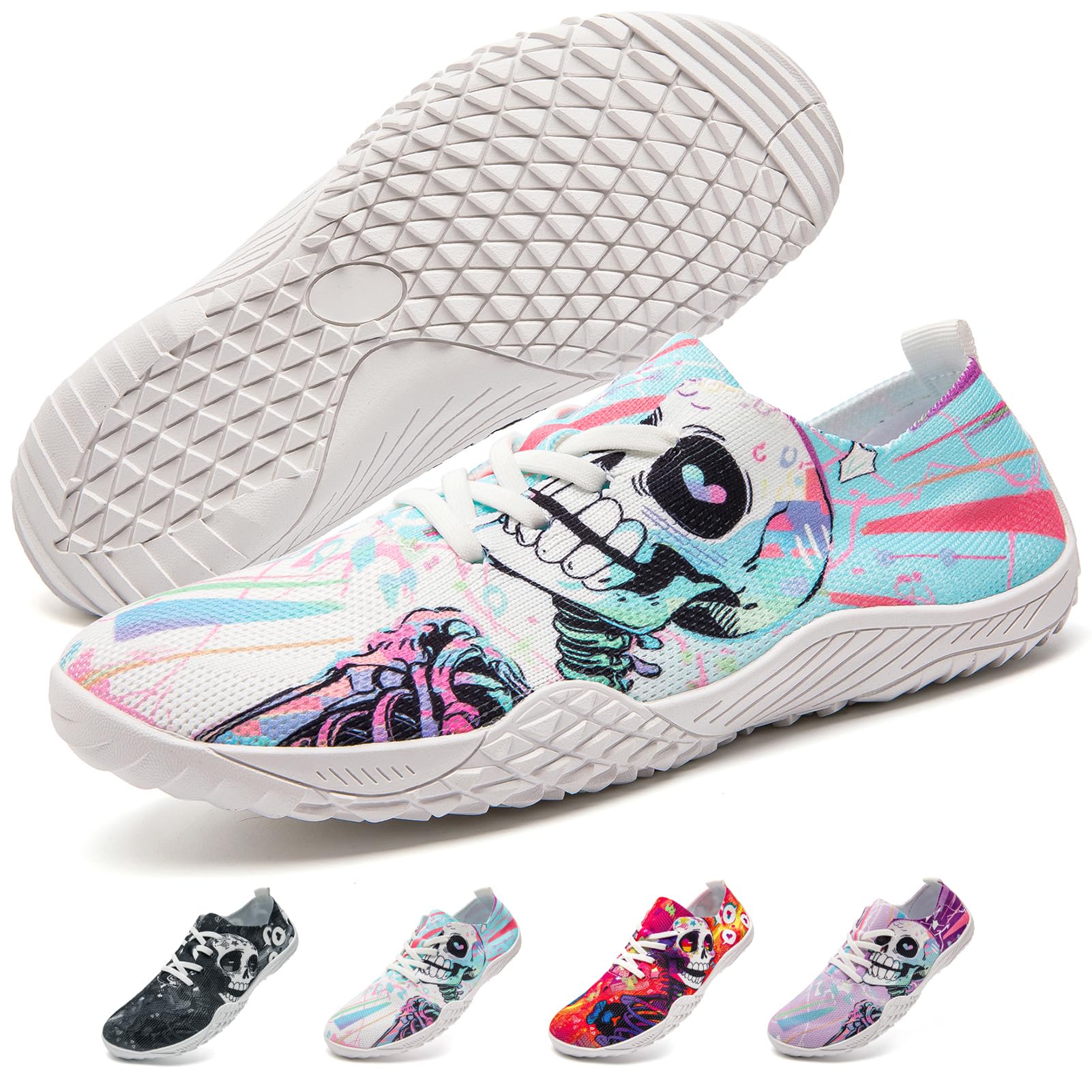 CMZSMM Barfußschuhe Damen Barfuss Schuhe Bequeme Hausschuhe Laufschuhe Sneaker Atmungsaktiv Fitnessschuhe Turnschuhe Wanderschuhe Zero-Drop Solhe Sportschuhe