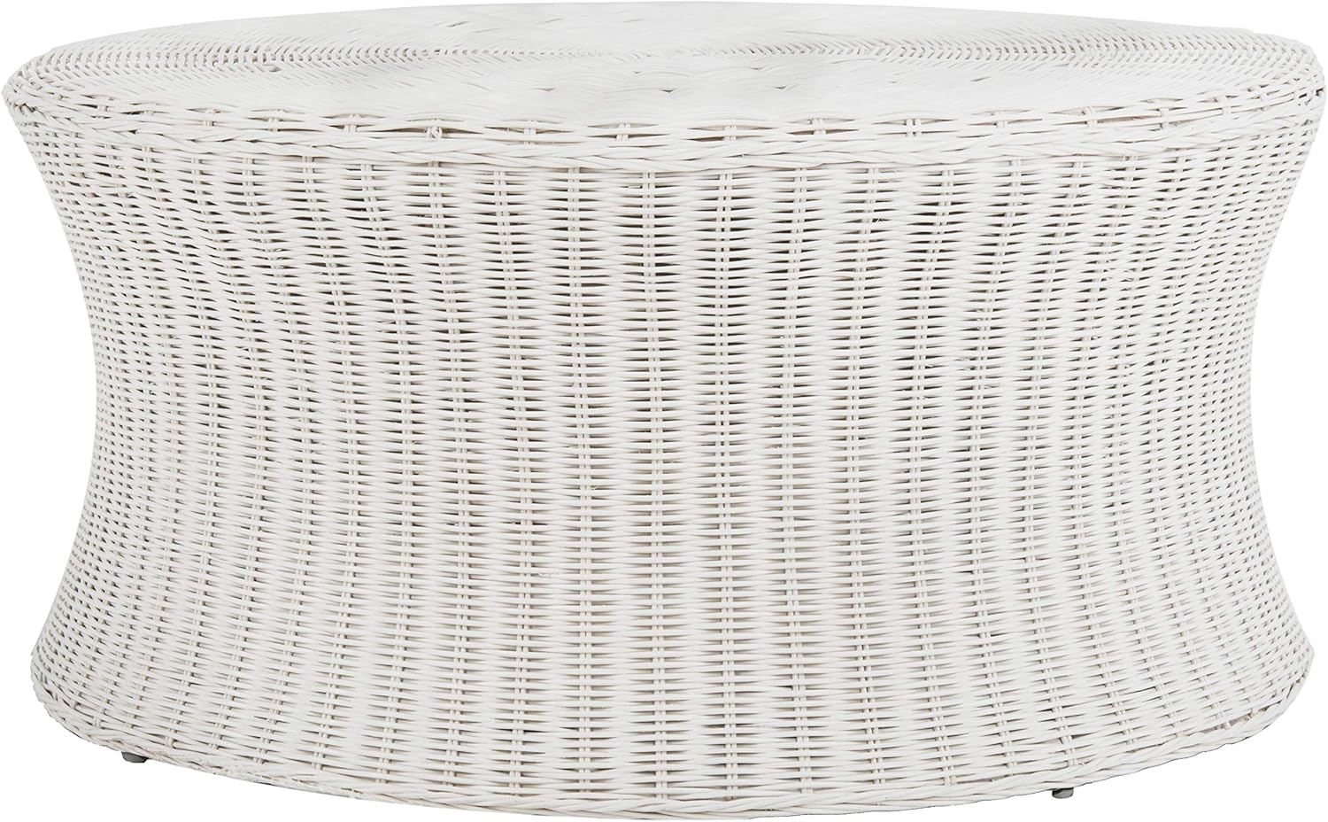 SAFAVIEH Home Collection Ruxton Black Rattan Round Coffee Table Ottoman