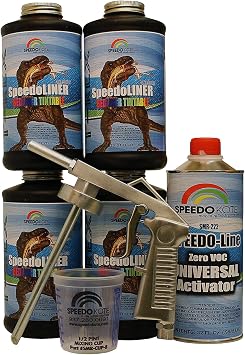 Speedokote T-Rex Tintable Bed Liner, 2K Urethane, SMR-1000T-K4 Truck Bedliner w/Free Spray Gun
