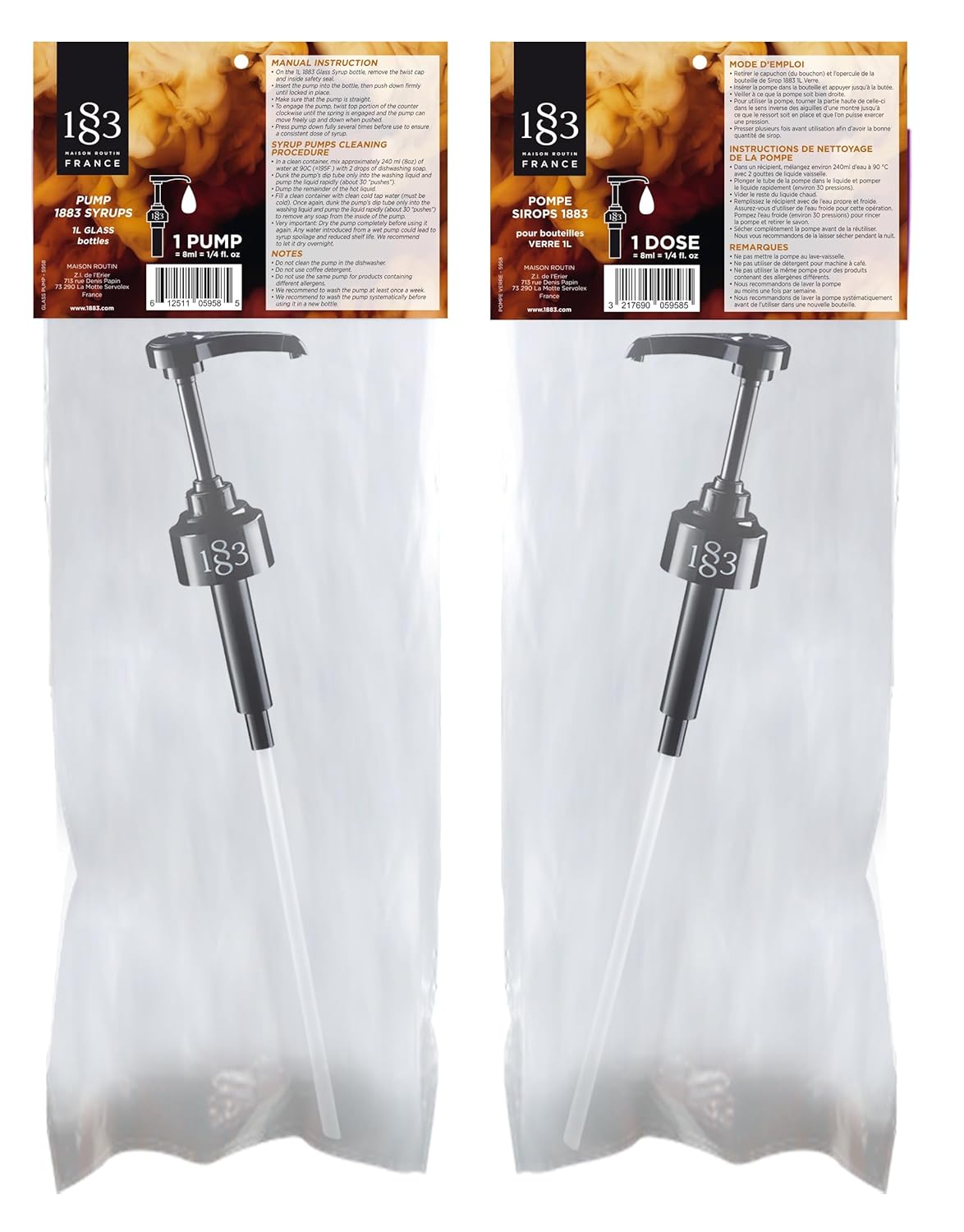 1883 Routin Syrup Pump, For Plastic Bottles, 1 Each (Pack of 2)